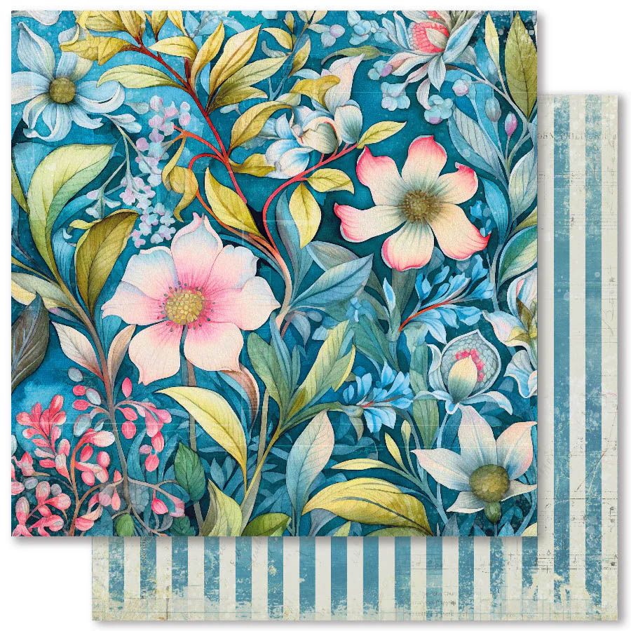 Paper Rose - 12&quot;x12&quot; Double-sided Paper - Botanical Blooms - C