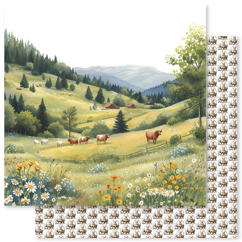 Paper Rose - 12&quot;x12&quot; Double-sided Paper - Farmhouse Friends Basics - F