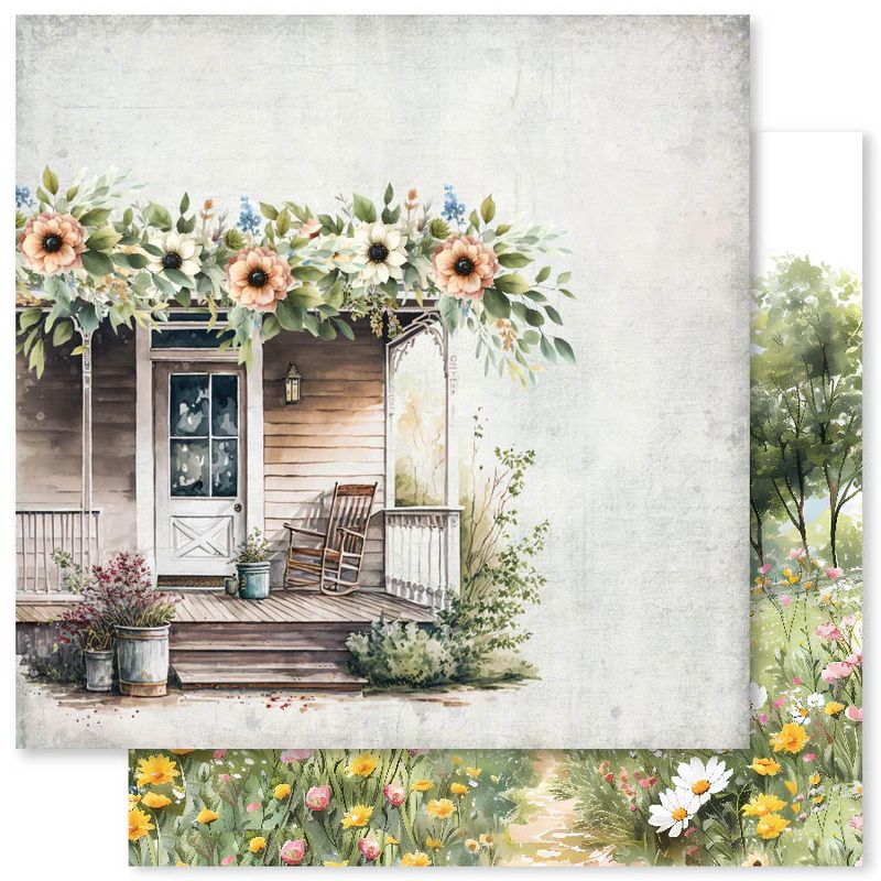 Paper Rose - 12&quot;x12&quot; Double-sided Paper - Farmhouse Friends Basics - E