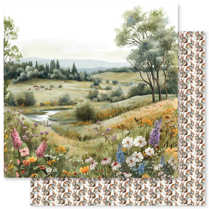 Paper Rose - 12&quot;x12&quot; Double-sided Paper - Farmhouse Friends Basics - D