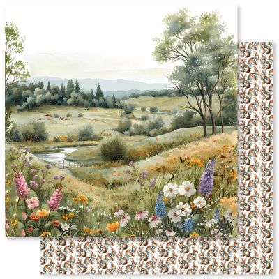Paper Rose - 12&quot;x12&quot; Double-sided Paper - Farmhouse Friends Basics - D