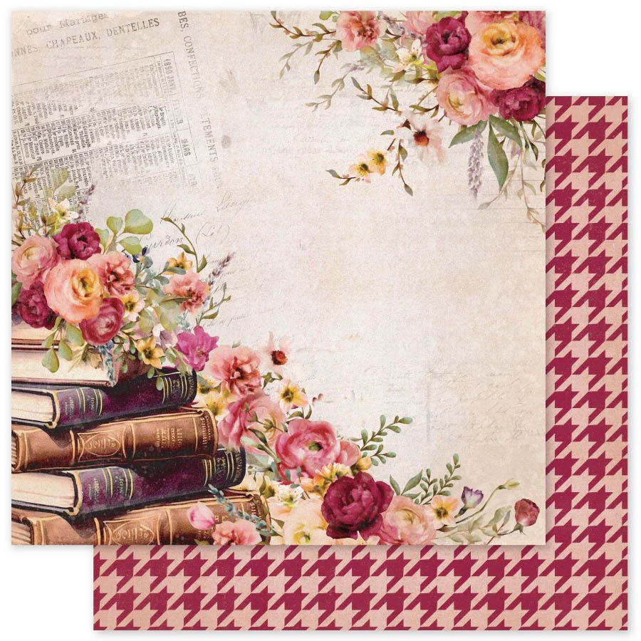 Paper Rose - 12&quot;x12&quot; Double-sided Paper - Vintage Rose - C