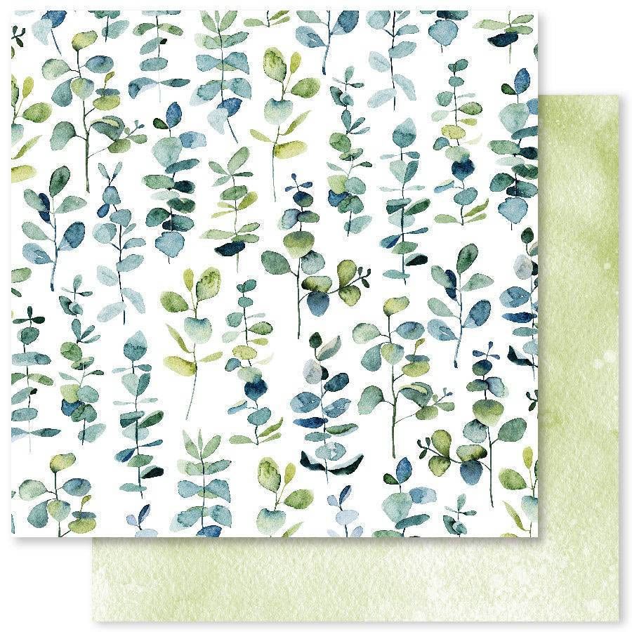 Paper Rose - 12&quot;x12&quot; Double-sided Paper - Eucalyptus Dance - B