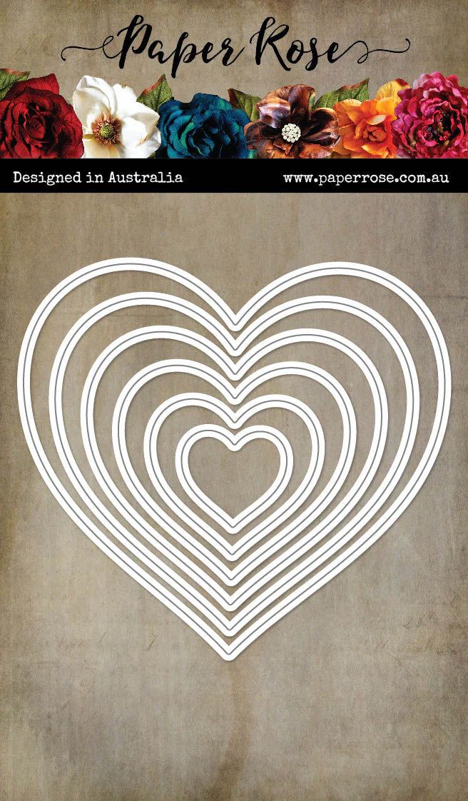 Paper Rose - Cutting Die - Nesting Hearts