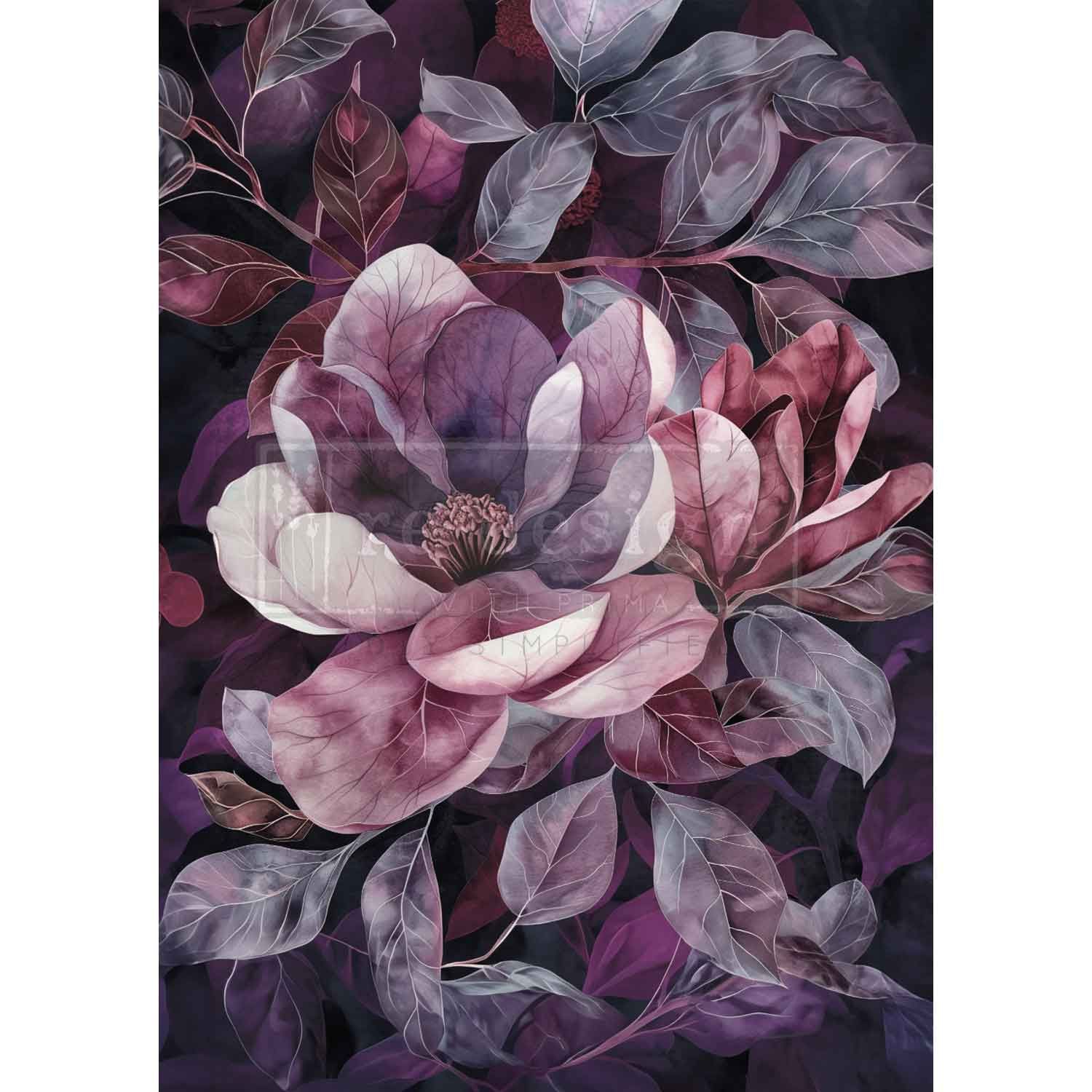 Prima Marketing - ReDesign - A1 Decoupage Fiber Paper - Violet Bloom