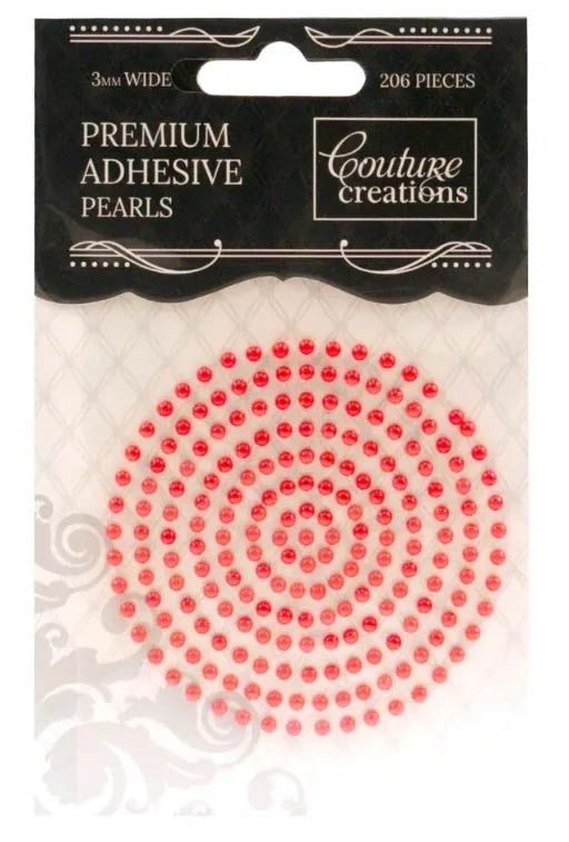 Couture Creations - Premium Adhesive Pearls - 3mm - Radiant Red