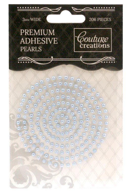 Couture Creations - Premium Adhesive Pearls - 3mm - Cornflower Blue