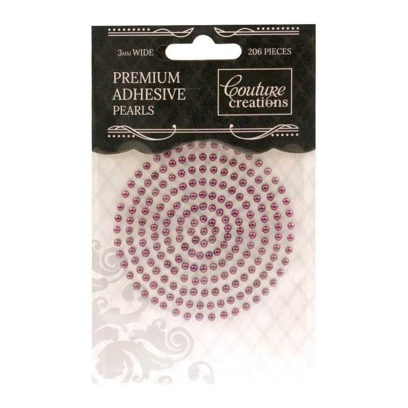 Couture Creations - Premium Adhesive Pearls - 3mm - Perfect Plum