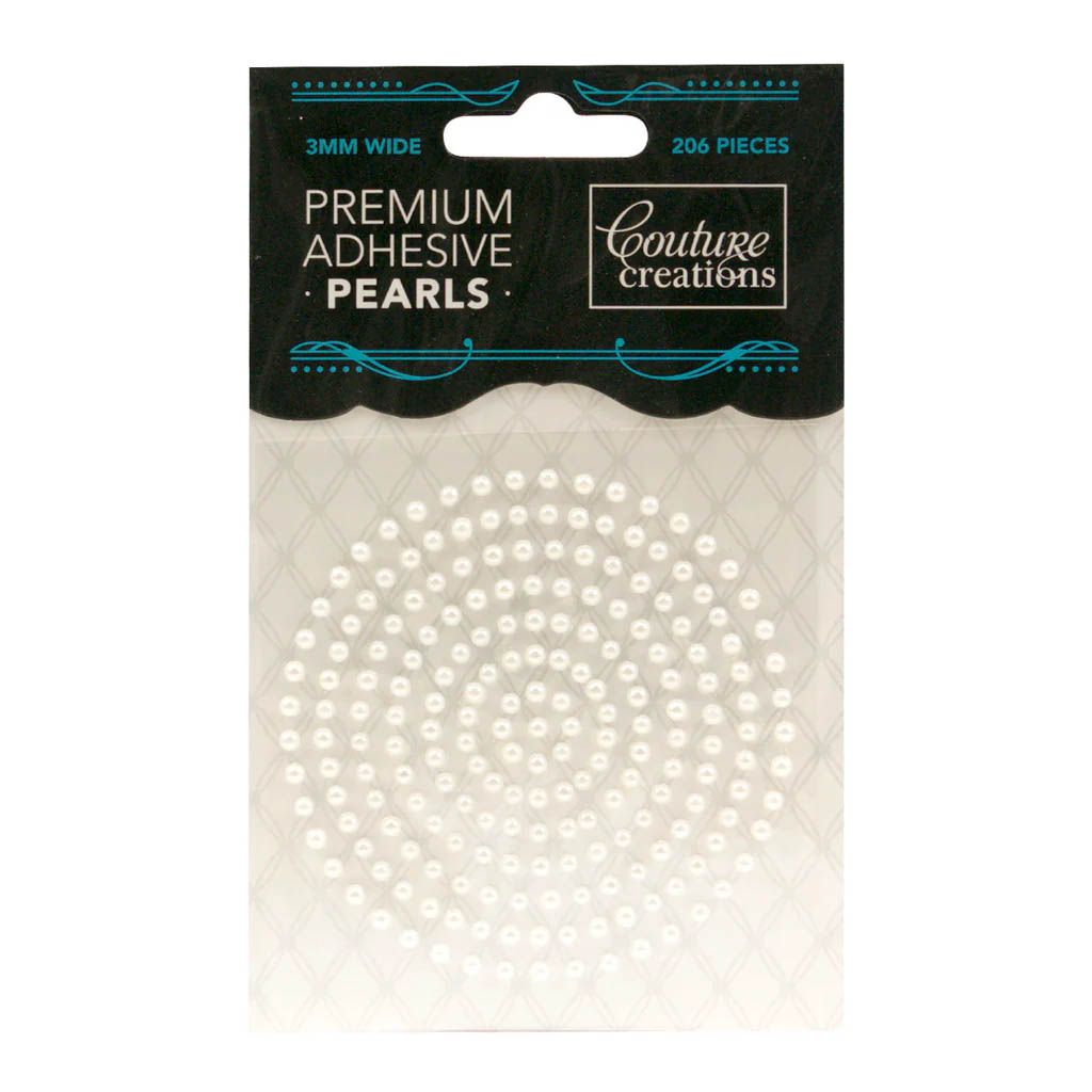 Couture Creations - Premium Adhesive Pearls - 3mm - Snow White