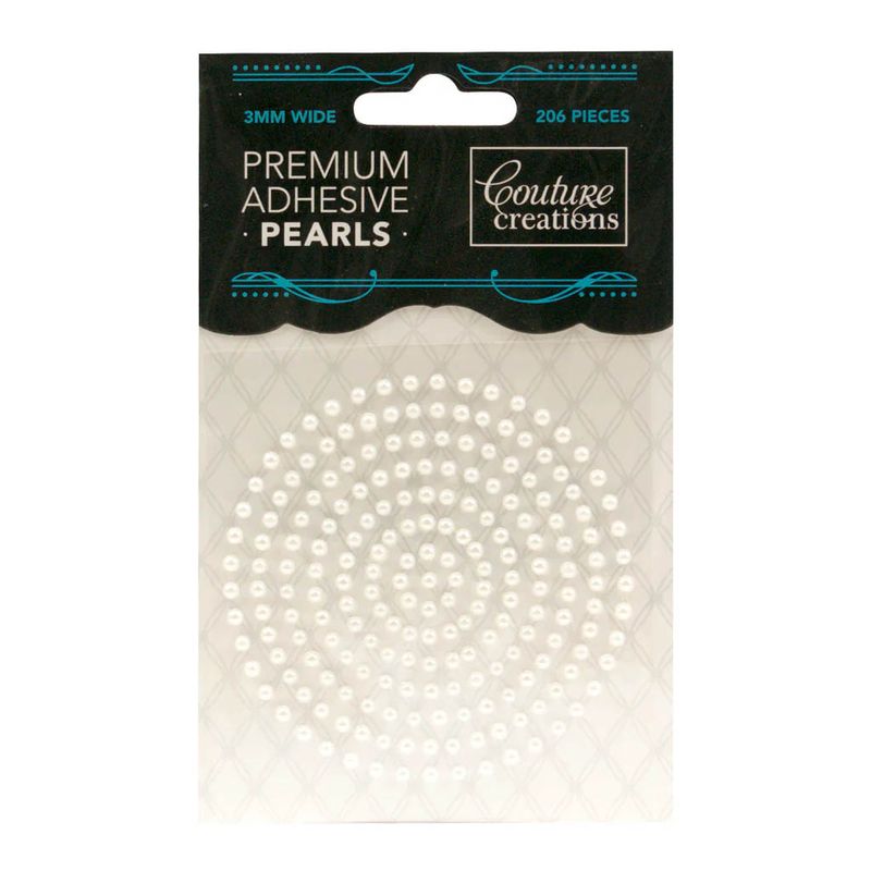Couture Creations - Premium Adhesive Pearls - 3mm - Snow White