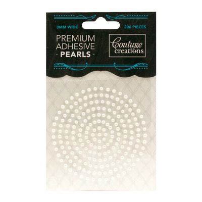 Couture Creations - Premium Adhesive Pearls - 3mm - Snow White