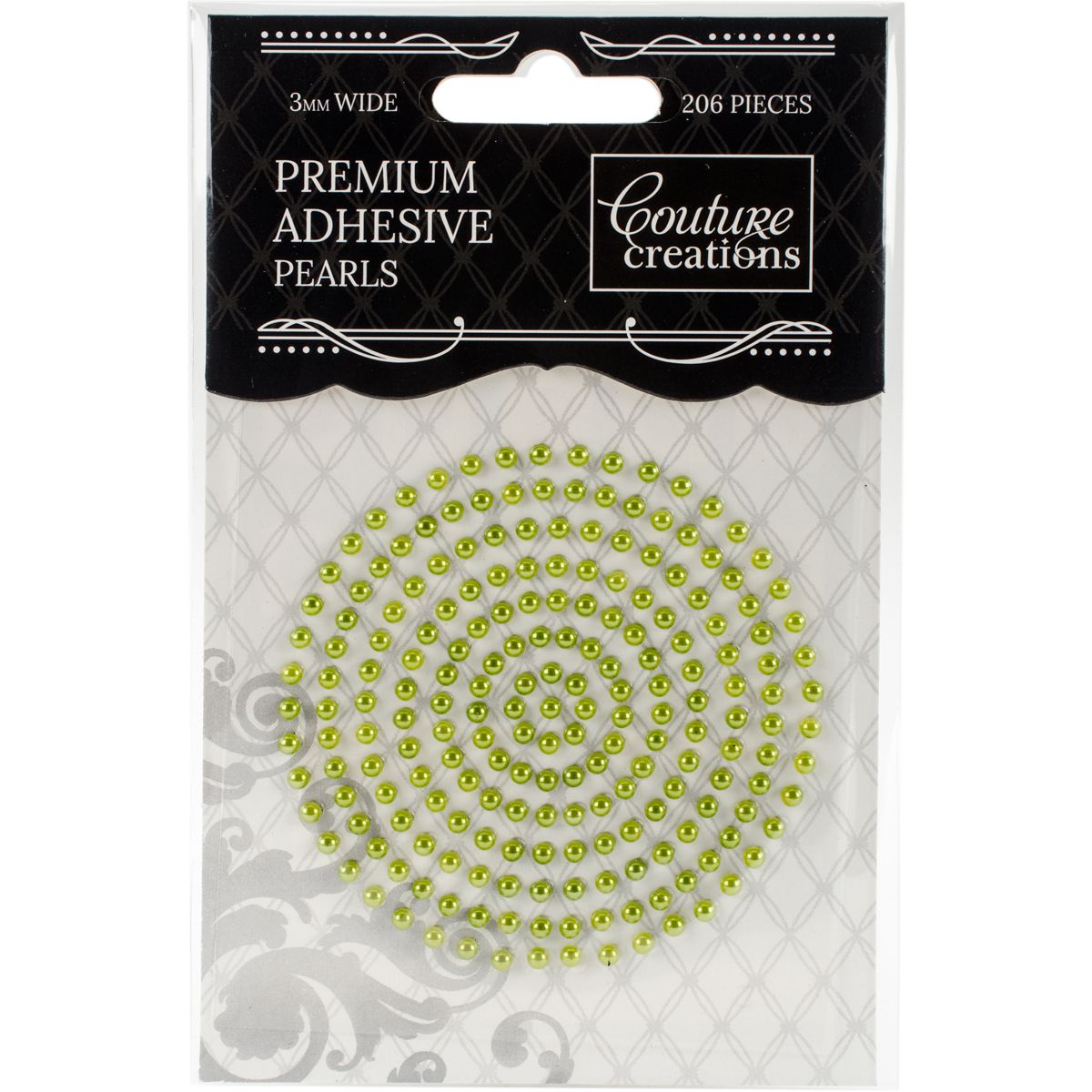 Couture Creations - Premium Adhesive Pearls - 3mm - Grass Green