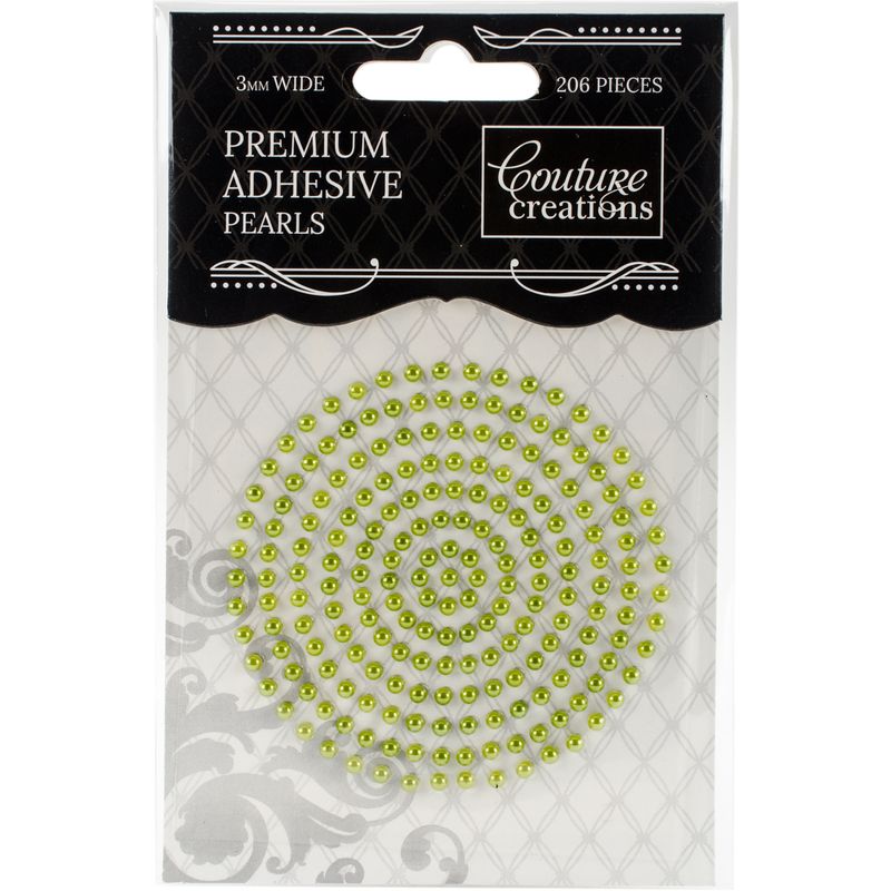 Couture Creations - Premium Adhesive Pearls - 3mm - Grass Green