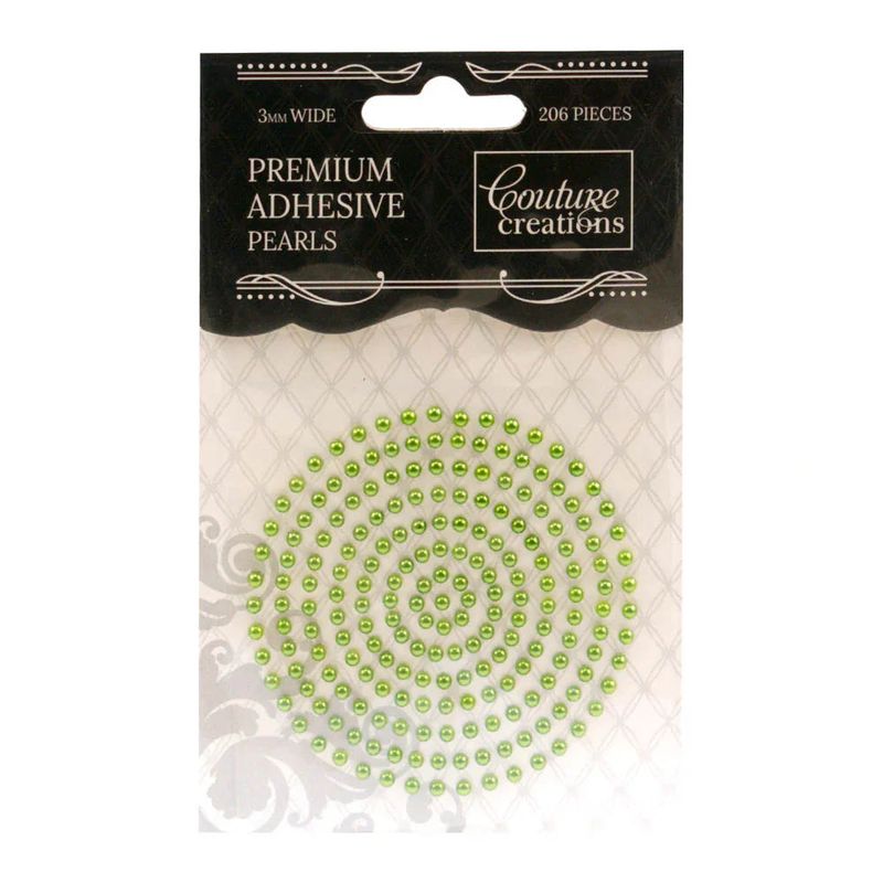 Couture Creations - Premium Adhesive Pearls - 3mm - Emerald Green