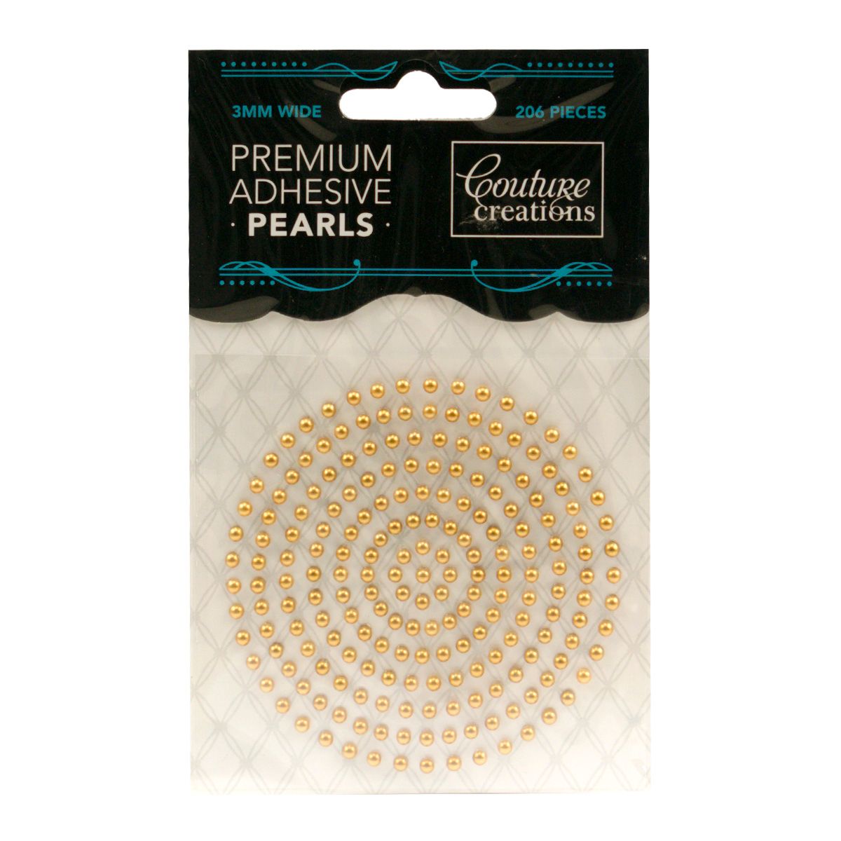 Couture Creations - Premium Adhesive Pearls - 3mm - Glamorous Gold