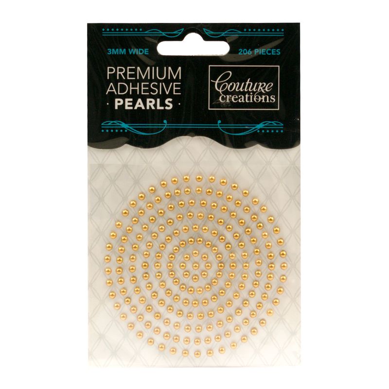 Couture Creations - Premium Adhesive Pearls - 3mm - Glamorous Gold