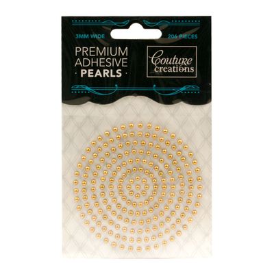 Couture Creations - Premium Adhesive Pearls - 3mm - Glamorous Gold
