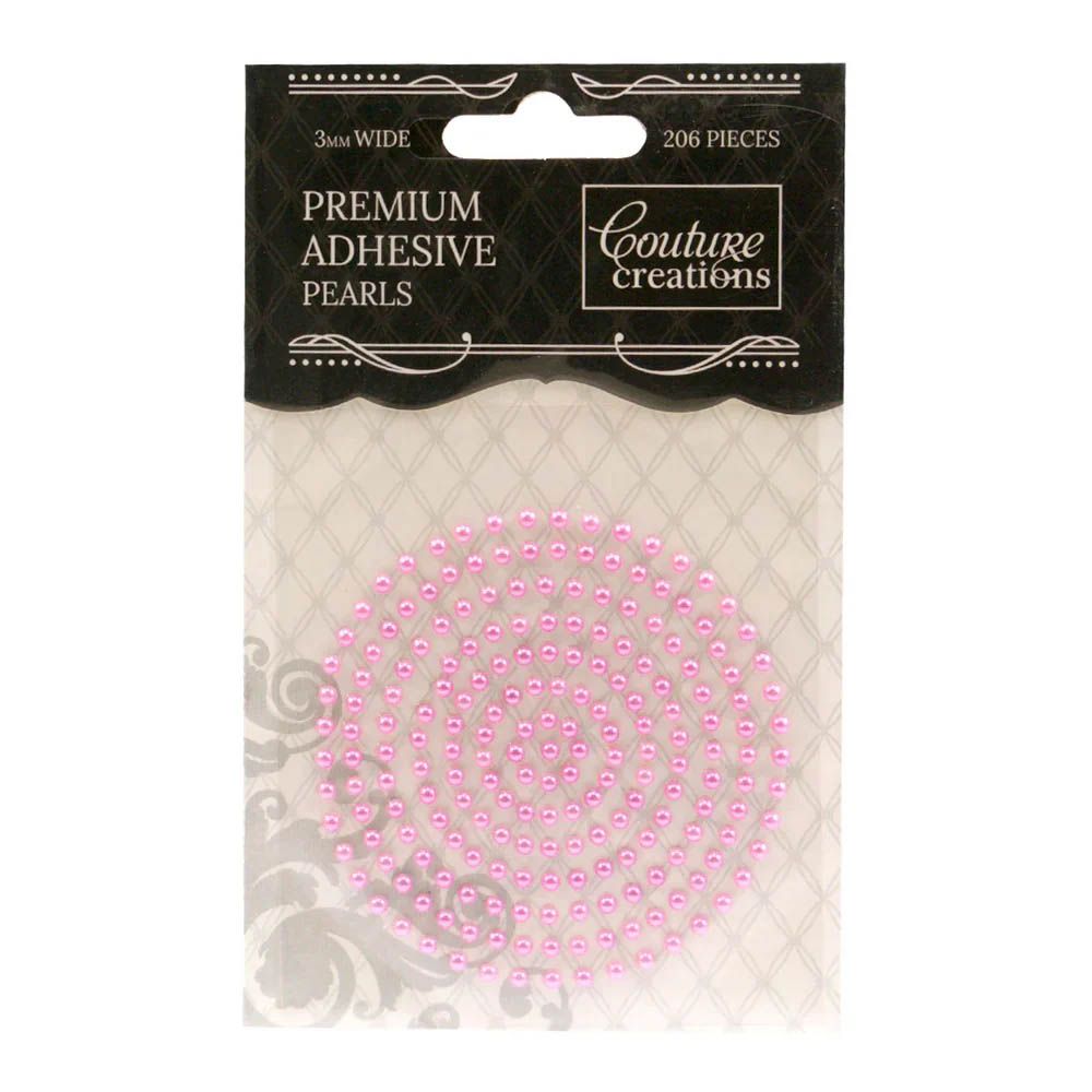 Couture Creations - Premium Adhesive Pearls - 3mm - Pretty Pink