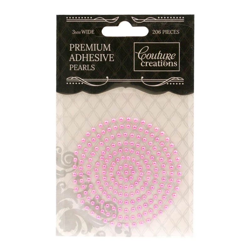 Couture Creations - Premium Adhesive Pearls - 3mm - Pretty Pink