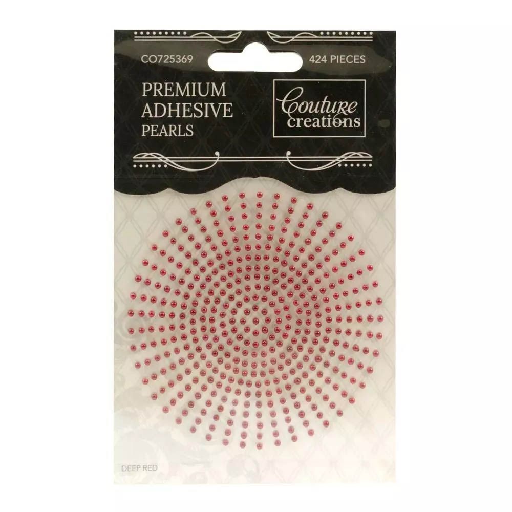 Couture Creations - Premium Adhesive Pearls - 2mm - Deep Red