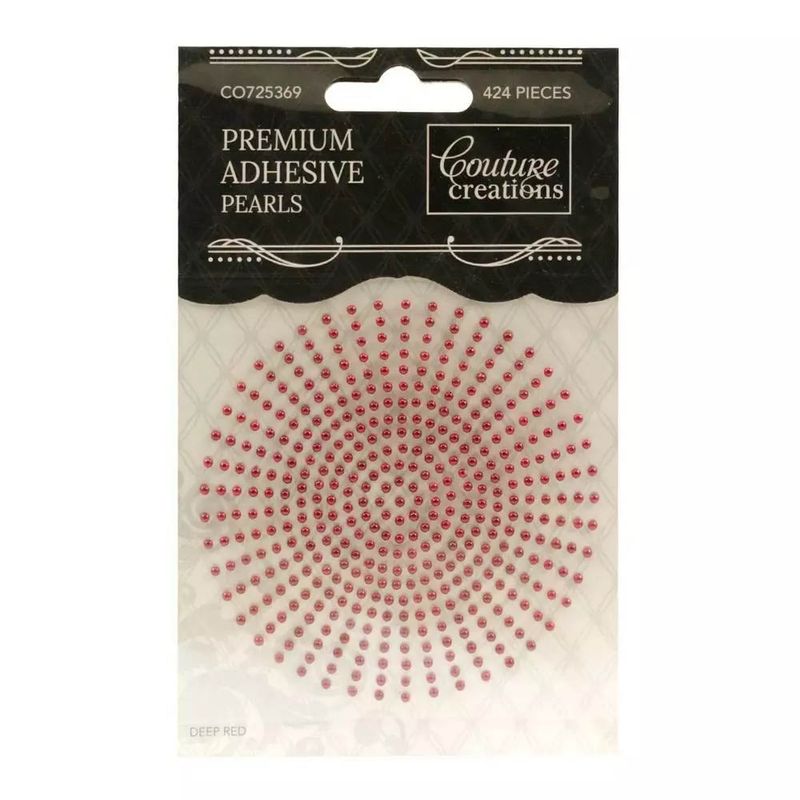 Couture Creations - Premium Adhesive Pearls - 2mm - Deep Red
