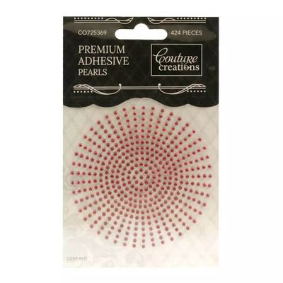 Couture Creations - Premium Adhesive Pearls - 2mm - Deep Red