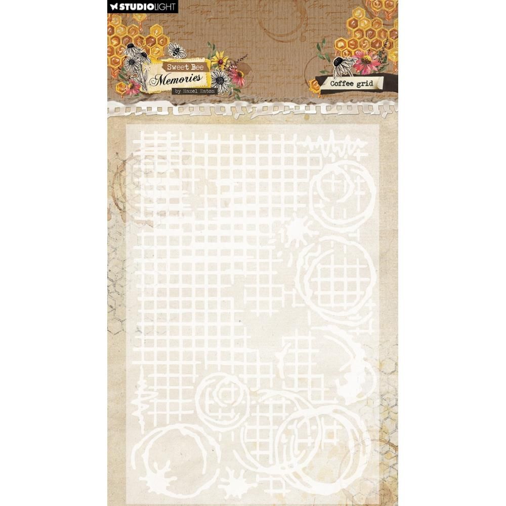 Studio Light - Sweet Bee Memories - Embossing Folder - Coffee Grid