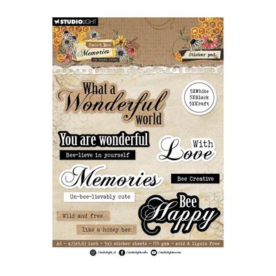 Studio Light - Sweet Bee Memories - Sticker Pad - Sentiments