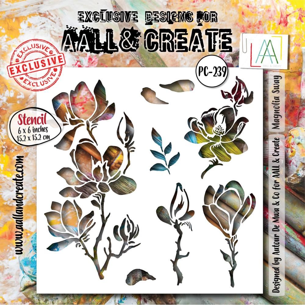 AALL &amp; Create - 6&quot;x6&quot; Stencil - Magnolia Sway