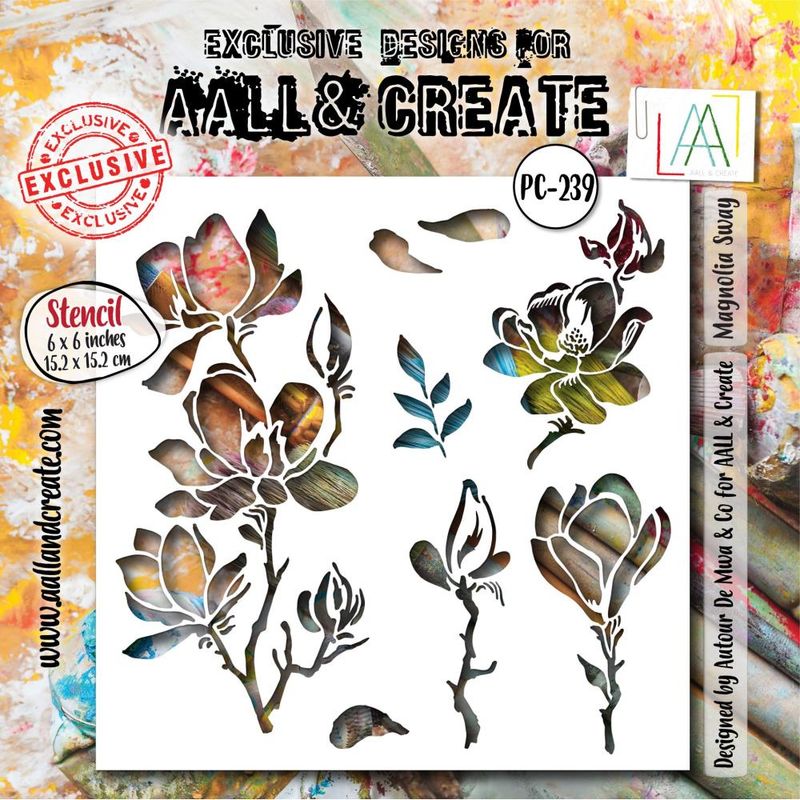 AALL &amp; Create - 6&quot;x6&quot; Stencil - Magnolia Sway
