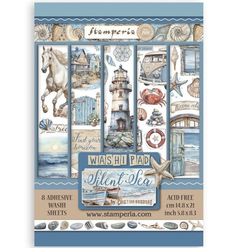 Stamperia - Silent Sea - A5 Washi Pad - 8 Pages
