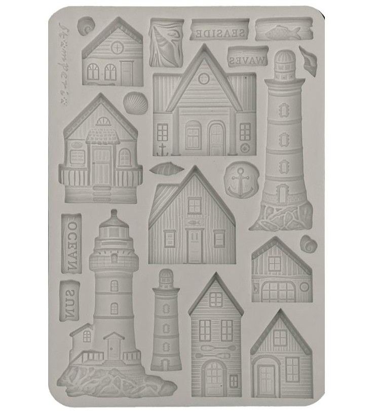 Stamperia - Silent Sea - A5  Silicone Mould - Houses and Lighthouse