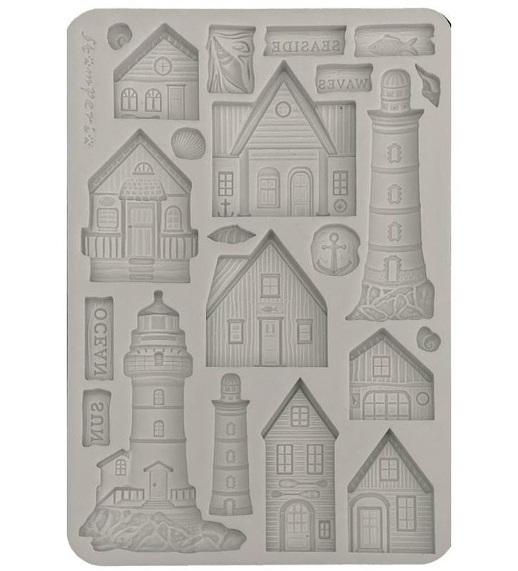 Stamperia - Silent Sea - A5  Silicone Mould - Houses and Lighthouse