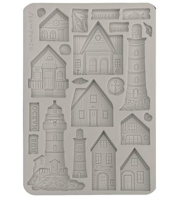 Stamperia - Silent Sea - A5  Silicone Mould - Houses and Lighthouse