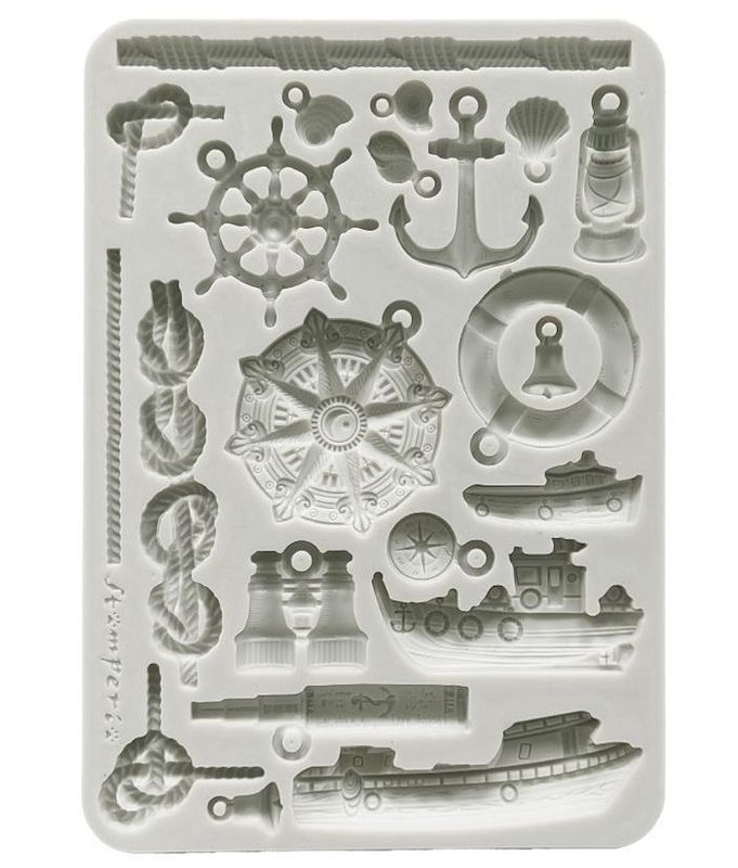 Stamperia - Silent Sea - A5  Silicone Mould - Rudders and Boats