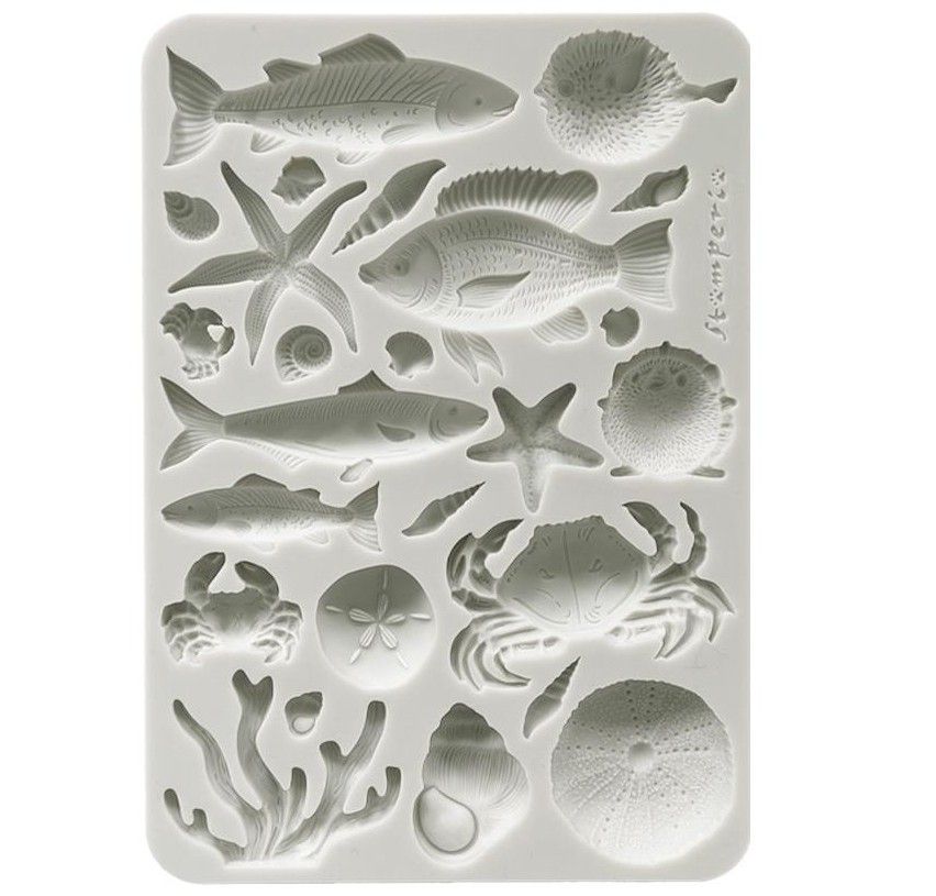 Stamperia - Silent Sea - A5  Silicone Mould - Shells and Fish
