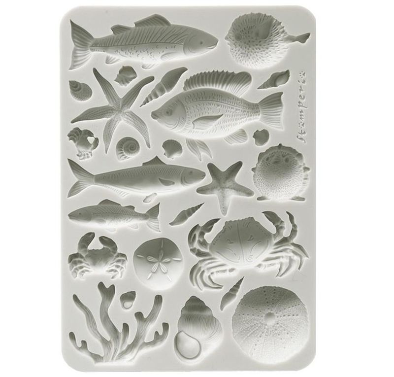 Stamperia - Silent Sea - A5  Silicone Mould - Shells and Fish
