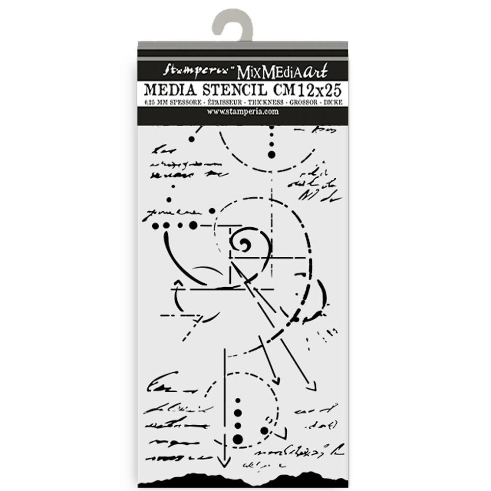Stamperia - Silent Sea - Thick Stencil - 12x25 cm - Fossil