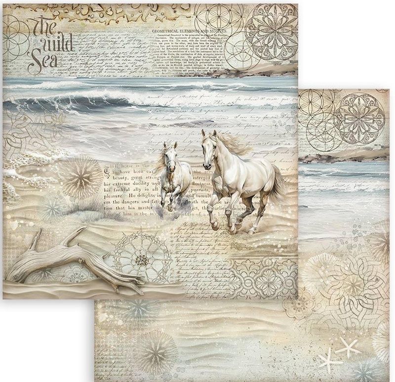 Stamperia - Silent Sea - 12&quot;x12&quot; Double-sided Paper Sheet - Horses
