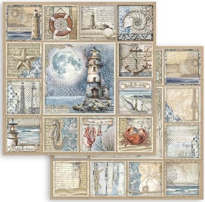 Stamperia - Silent Sea - 12&quot;x12&quot; Double-sided Paper Sheet - Lighthouse