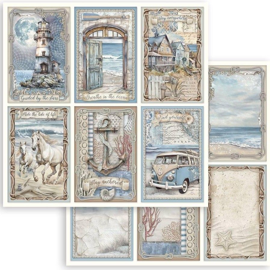 Stamperia - Silent Sea - 12&quot;x12&quot; Double-sided Paper Sheet - 6 Cards