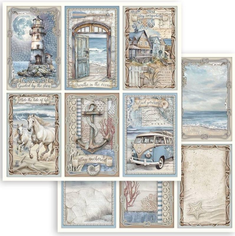 Stamperia - Silent Sea - 12&quot;x12&quot; Double-sided Paper Sheet - 6 Cards