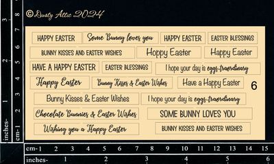 Dusty Attic - Chipboard - Words - Card Sentiments - Easter