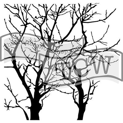 The Crafters Workshop - 6&quot;x6&quot; Stencil - Mini Reversed Branches