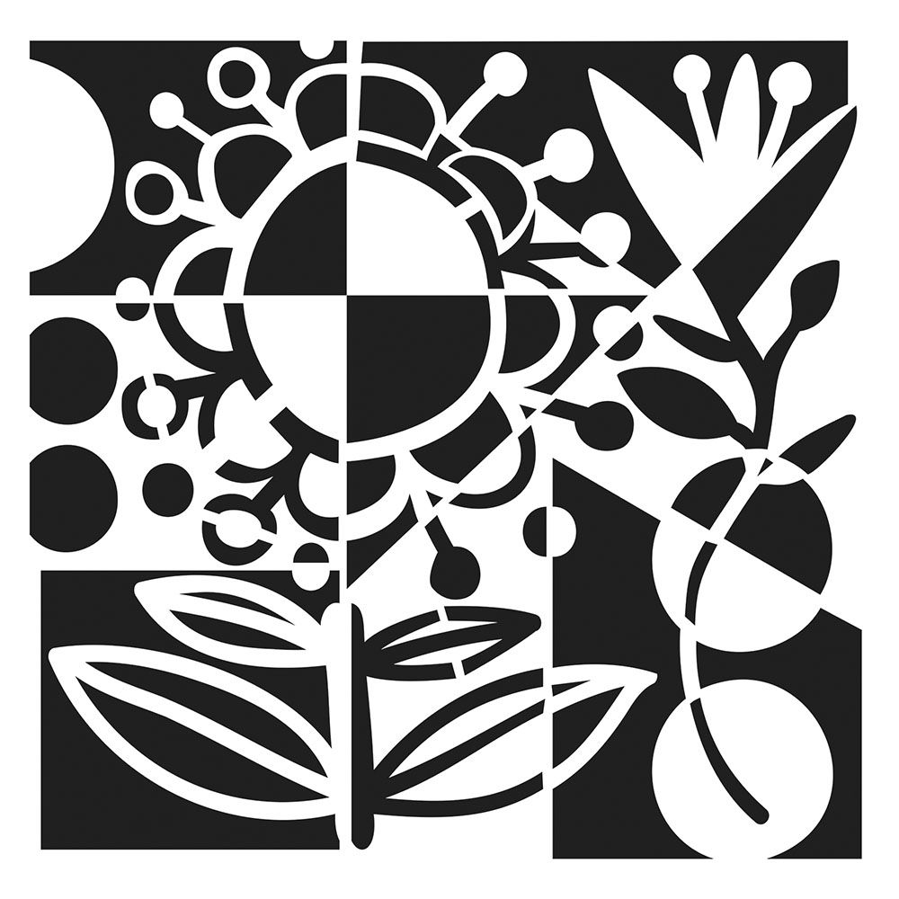 The Crafters Workshop - 6&quot;x6&quot; Stencil - Fractured Flower
