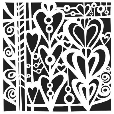 The Crafters Workshop - 6&quot;x6&quot; Stencil - Connected Hearts