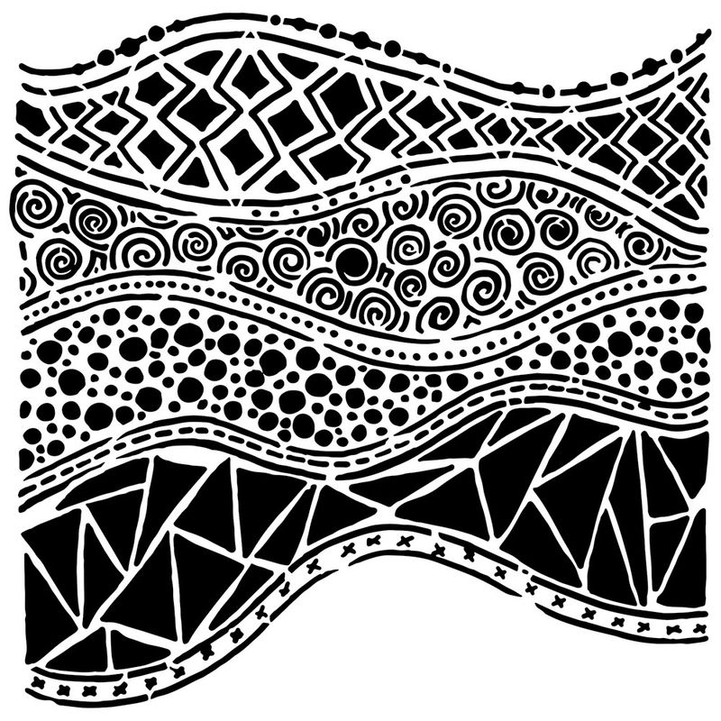 The Crafters Workshop - 12&quot;x12&quot; Stencil - Crazy Waves