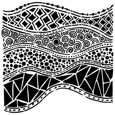 The Crafters Workshop - 12&quot;x12&quot; Stencil - Crazy Waves