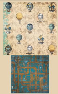 Bo Bunny - Somewhere in Time - 12&quot;x12&quot; Double-sided Paper - Balloons