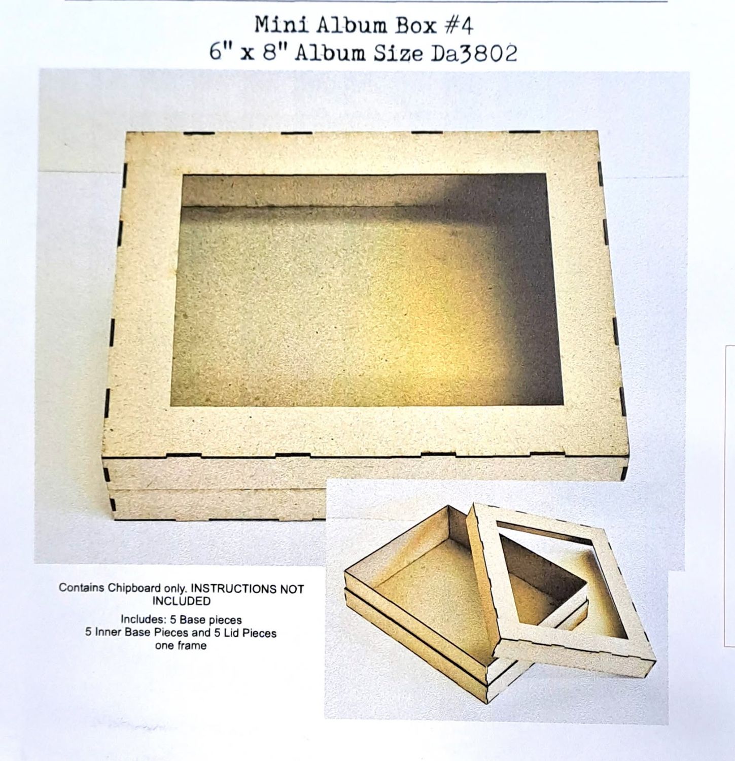 Dusty Attic - Project - Chipboard Mini Album Box - 6&quot;x8&quot; Album Size